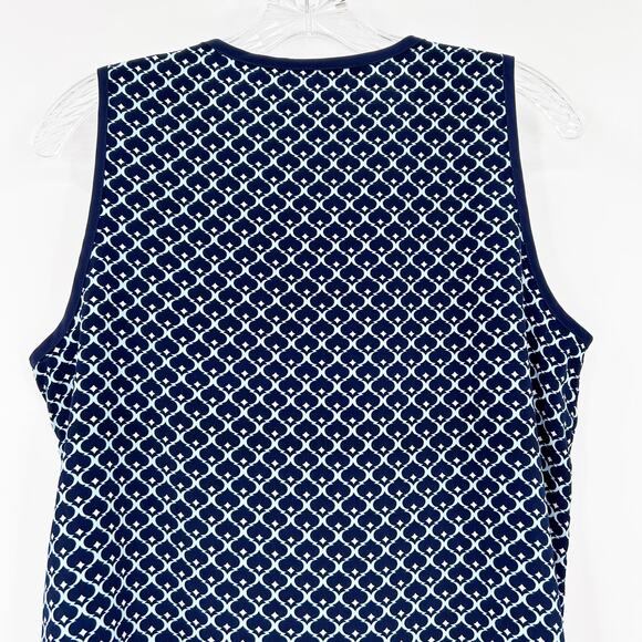 41 Hawthorn Beckett Navy Geometric Print Sleeveless Blouse Top  Womens Size S - Picture 9 of 11
